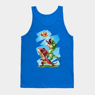 T-Rexs and little bird Tank Top